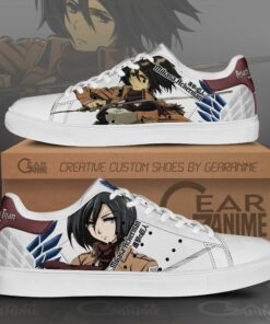 Mikasa Ackerman Skate Sneakers Attack On Titan Anime Shoes PN10 - 1 - GearAnime
