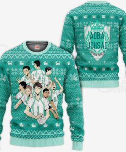 Aoba Johsai Ugly Christmas Sweater Haikyuu Anime Xmas Shirt VA10 - 1 - GearAnime