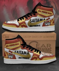 Saitama Sneakers Just Punch It One Punch Man Anime Shoes MN10 - 1 - GearAnime
