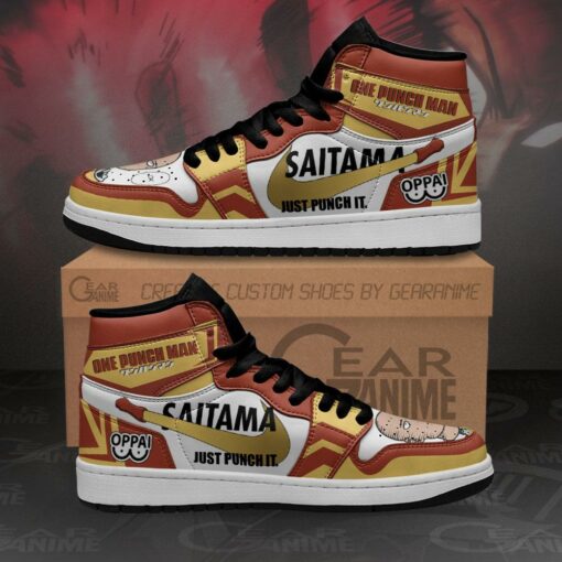 Saitama Sneakers Just Punch It One Punch Man Anime Shoes MN10 - 1 - GearAnime