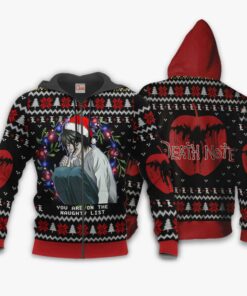 L Lawliet Ugly Christmas Sweater Death Note Anime Xmas Gift VA11 - 2 - GearAnime