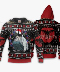 L Lawliet Ugly Christmas Sweater Death Note Anime Xmas Gift VA11 - 3 - GearAnime