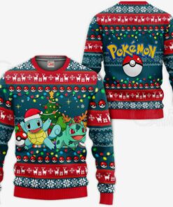 Bulbasaur and Squirtle Ugly Christmas Sweater Pokemon Xmas Gift VA11 - 1 - GearAnime
