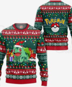 Bulbasaur Ugly Christmas Sweater Pokemon Anime Xmas Gift VA11 - 1 - GearAnime