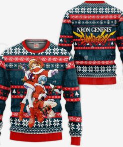 Neon Genesis Evangelion Ugly Christmas Sweater Anime Xmas Gift VA11 - 1 - GearAnime