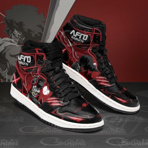 Afro Samurai Sneakers Black Red Custom Anime Shoes MN11 - 2 - GearAnime