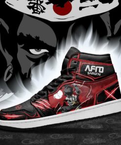 Afro Samurai Sneakers Black Red Custom Anime Shoes MN11 - 3 - GearAnime