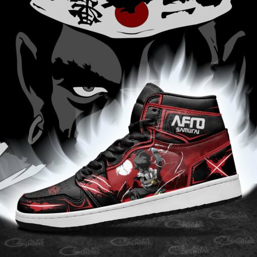 Afro Samurai Sneakers Black Red Custom Anime Shoes MN11 - 3 - GearAnime