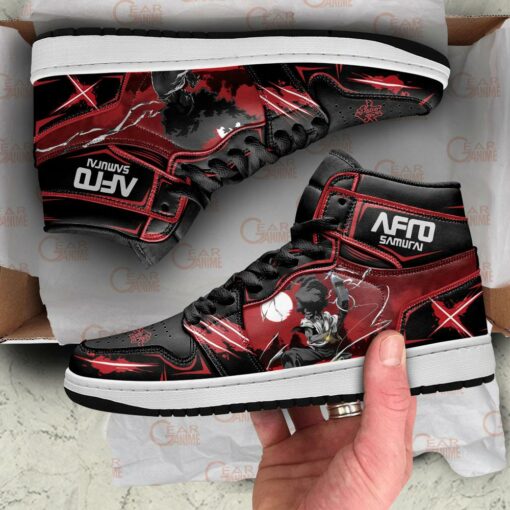 Afro Samurai Sneakers Black Red Custom Anime Shoes MN11 - 4 - GearAnime