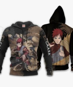 Gaara Hoodie Sweater Naruto Custom Anime Zip Jacket - 3 - GearAnime
