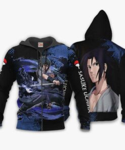 Uchiha Sasuke Hoodie Sweater Naruto Custom Anime Zip Jacket - 1 - GearAnime