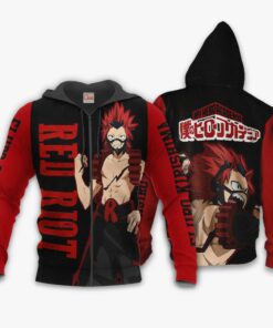 Eijiro Kirishima Shirt Red Riot MHA Custom Anime Zip Jacket - 1 - GearAnime