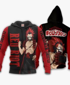 Eijiro Kirishima Shirt Red Riot MHA Custom Anime Zip Jacket - 3 - GearAnime