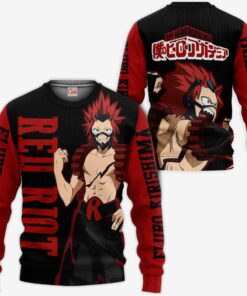Eijiro Kirishima Shirt Red Riot MHA Custom Anime Zip Jacket - 2 - GearAnime