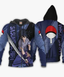 Uchiha Sasuke Hoodie Shirt Naruto Anime Jacket - 1 - GearAnime