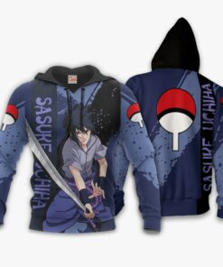 Uchiha Sasuke Hoodie Shirt Naruto Anime Jacket - 3 - GearAnime