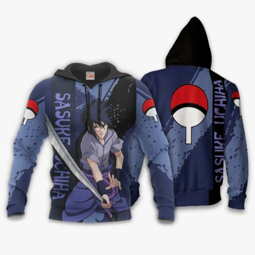 Uchiha Sasuke Hoodie Shirt Naruto Anime Jacket - 3 - GearAnime