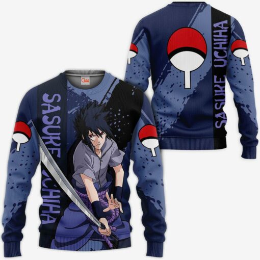 Uchiha Sasuke Hoodie Shirt Naruto Anime Jacket - 2 - GearAnime