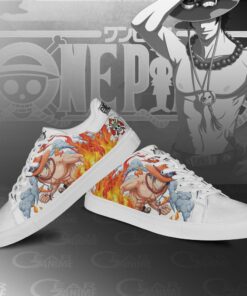 Portgas D Ace Skate Shoes One Piece Custom Anime Shoes - 3 - GearAnime