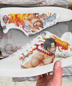 Portgas D Ace Skate Shoes One Piece Custom Anime Shoes - 2 - GearAnime