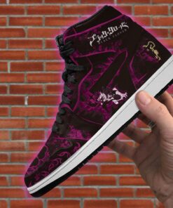 Black Asta Sneakers Custom Purple Black Clover Anime Sneakers - 4 - GearAnime