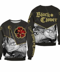 Black Clover Asta Shirt Five Clover Leaf Symbol Anime Hoodie Sweater - 2 - GearAnime