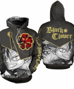 Black Clover Asta Shirt Five Clover Leaf Symbol Anime Hoodie Sweater - 3 - GearAnime
