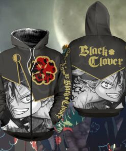 Black Clover Asta Shirt Five Clover Leaf Symbol Anime Hoodie Sweater - 1 - GearAnime
