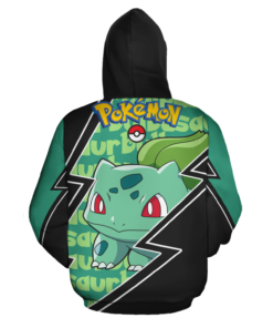 Bulbasaur Zip Hoodie Costume Pokemon Shirt Fan Gift Idea VA06 - 3 - GearAnime