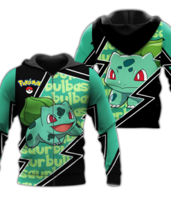 Bulbasaur Zip Hoodie Costume Pokemon Shirt Fan Gift Idea VA06 - 1 - GearAnime