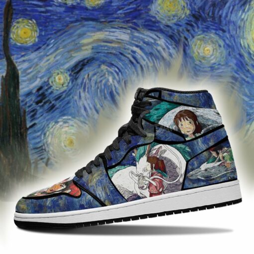 Chihiro Haku Dragon Sneakers Starry Night Style Spirited Away Sneakers MN05 - 3 - GearAnime