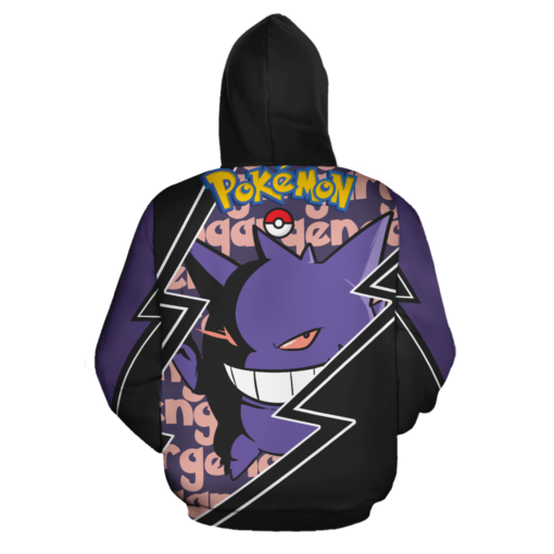 Gengar Zip Hoodie Costume Pokemon Shirt Fan Gift Idea VA06 - 3 - GearAnime