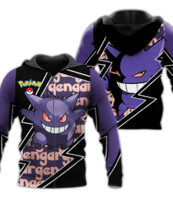 Gengar Zip Hoodie Costume Pokemon Shirt Fan Gift Idea VA06 - 1 - GearAnime