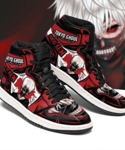 Ken Kaneki Sneakers Tokyo Ghoul Anime High Top Shoes Custom - 2 - GearAnime