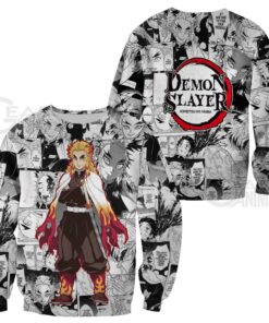 Demon Slayer Rengoku Hoodie Anime Mix Manga KNY Shirt - 2 - GearAnime