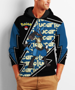 Lucario Zip Hoodie Costume Pokemon Shirt Fan Gift Idea VA06 - 2 - GearAnime