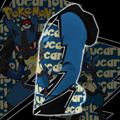 Lucario Zip Hoodie Costume Pokemon Shirt Fan Gift Idea VA06 - 4 - GearAnime