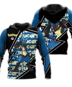 Lucario Zip Hoodie Costume Pokemon Shirt Fan Gift Idea VA06 - 1 - GearAnime