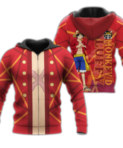 Luffy Zip Hoodie Cosplay One Piece Shirt Anime Fan Gift Idea VA06 - 1 - GearAnime