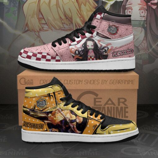 Zenitsu & Nezuko Sneakers Demon Slayer Anime Shoes - 1 - GearAnime