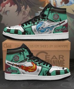 Tanjiro Breathing Sun And Water Sneakers Demon Slayer Custom Anime Shoes - 1 - GearAnime