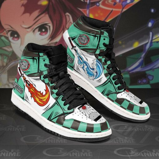 Tanjiro Breathing Sun And Water Sneakers Demon Slayer Custom Anime Shoes - 2 - GearAnime