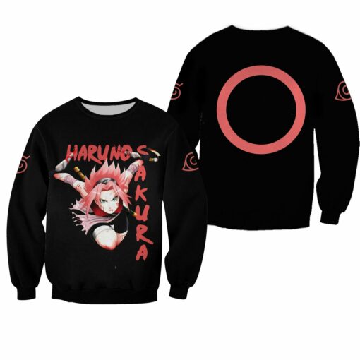 Naruto Haruno Sakura Shirt Clan Symbol Naruto Anime Hoodie Sweater - 2 - GearAnime