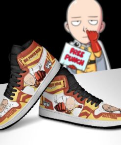 One Punch Man Sneakers Saitama Funny Face Custom Shoes - 5 - GearAnime