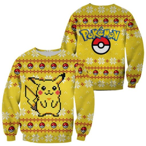Pikachu Pokemon Ugly Christmas Sweater Custom Xmas Gift - 1 - GearAnime