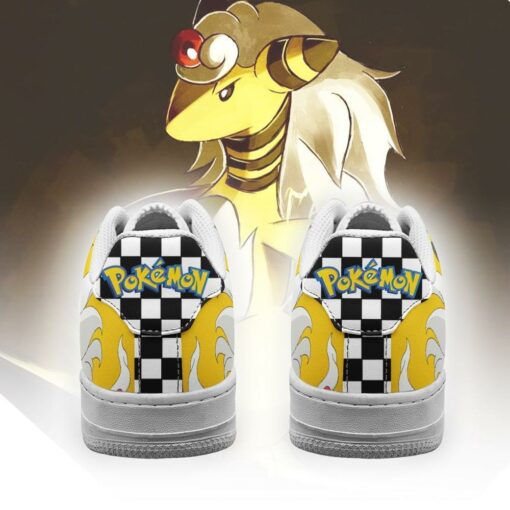 Poke Ampharos Sneakers Checkerboard Custom Pokemon Shoes - 3 - GearAnime