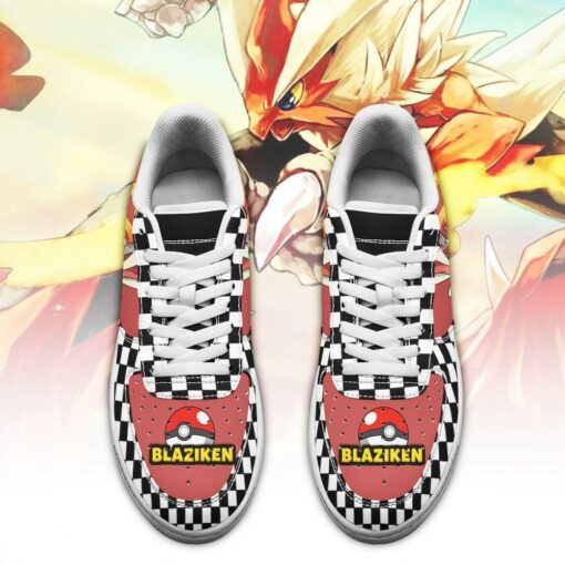 Poke Blaziken Sneakers Checkerboard Custom Pokemon Shoes - 2 - GearAnime