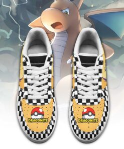 Poke Dragonite Sneakers Checkerboard Custom Pokemon Shoes - 2 - GearAnime