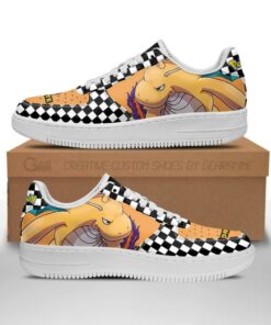 Poke Dragonite Sneakers Checkerboard Custom Pokemon Shoes - 1 - GearAnime
