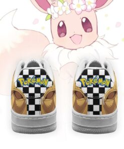 Poke Eevee Sneakers Checkerboard Custom Pokemon Shoes - 3 - GearAnime